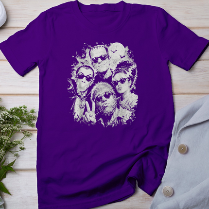 Vintage 90s Halloween Frankenstein Monsters Selfie Lovers T-Shirt