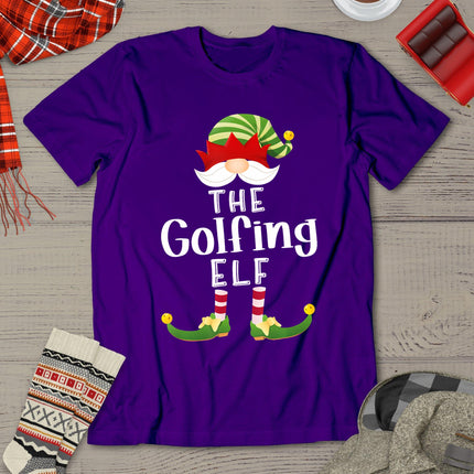 Golfing Elf Group Christmas Funny Pajama Party T-Shirt