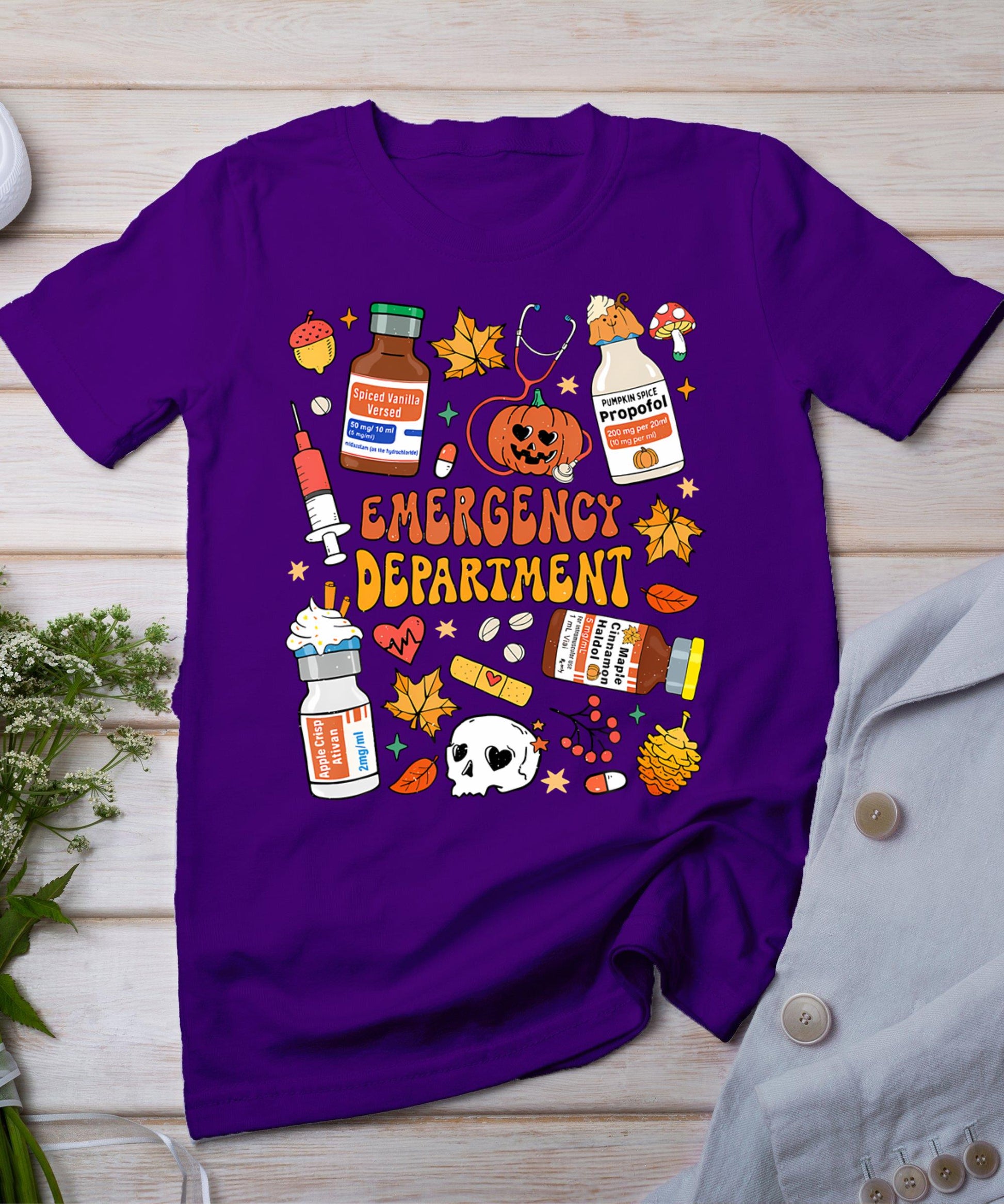 Emergency Department Funny Er Nurse Halloween Spooky Season T-Shirt