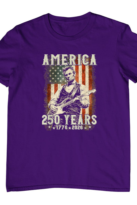 Vintage Abraham Lincoln Abe Lincoln Playing Guitar 250 Years T-Shirt
