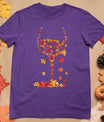 Glass Of Wine Maple Leaf Autumn Fall Funny Drink Wine Lovers T-Shirt