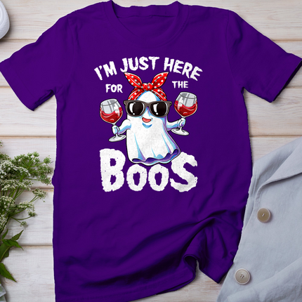 I'm Just Here For The Boos Halloween Women Ghost Cute Funny T-Shirt