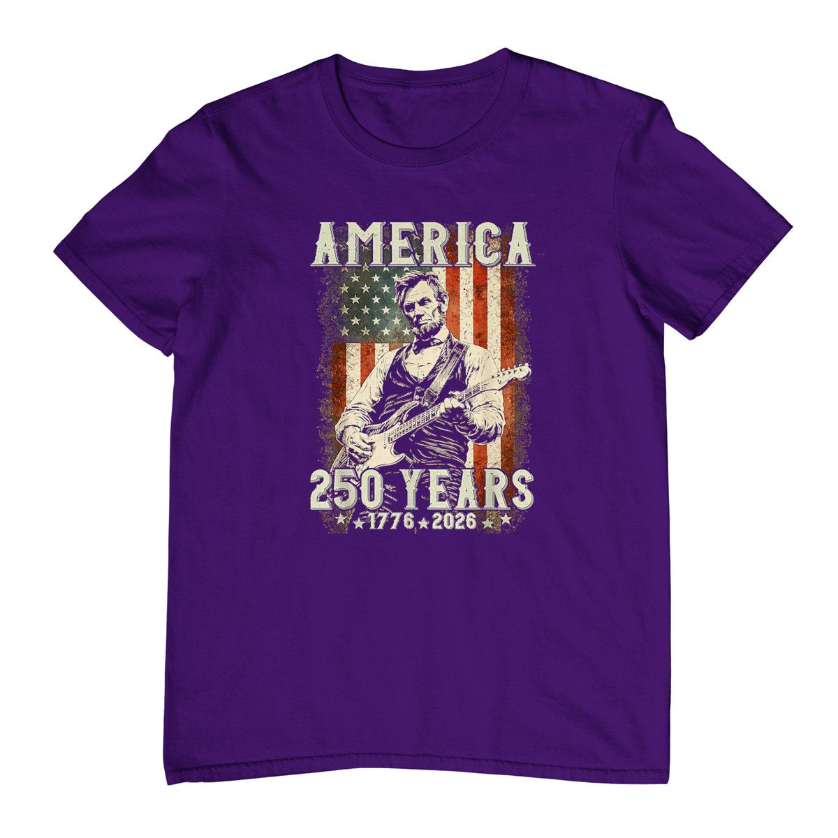 Vintage Abraham Lincoln Abe Lincoln Playing Guitar 250 Years T-Shirt