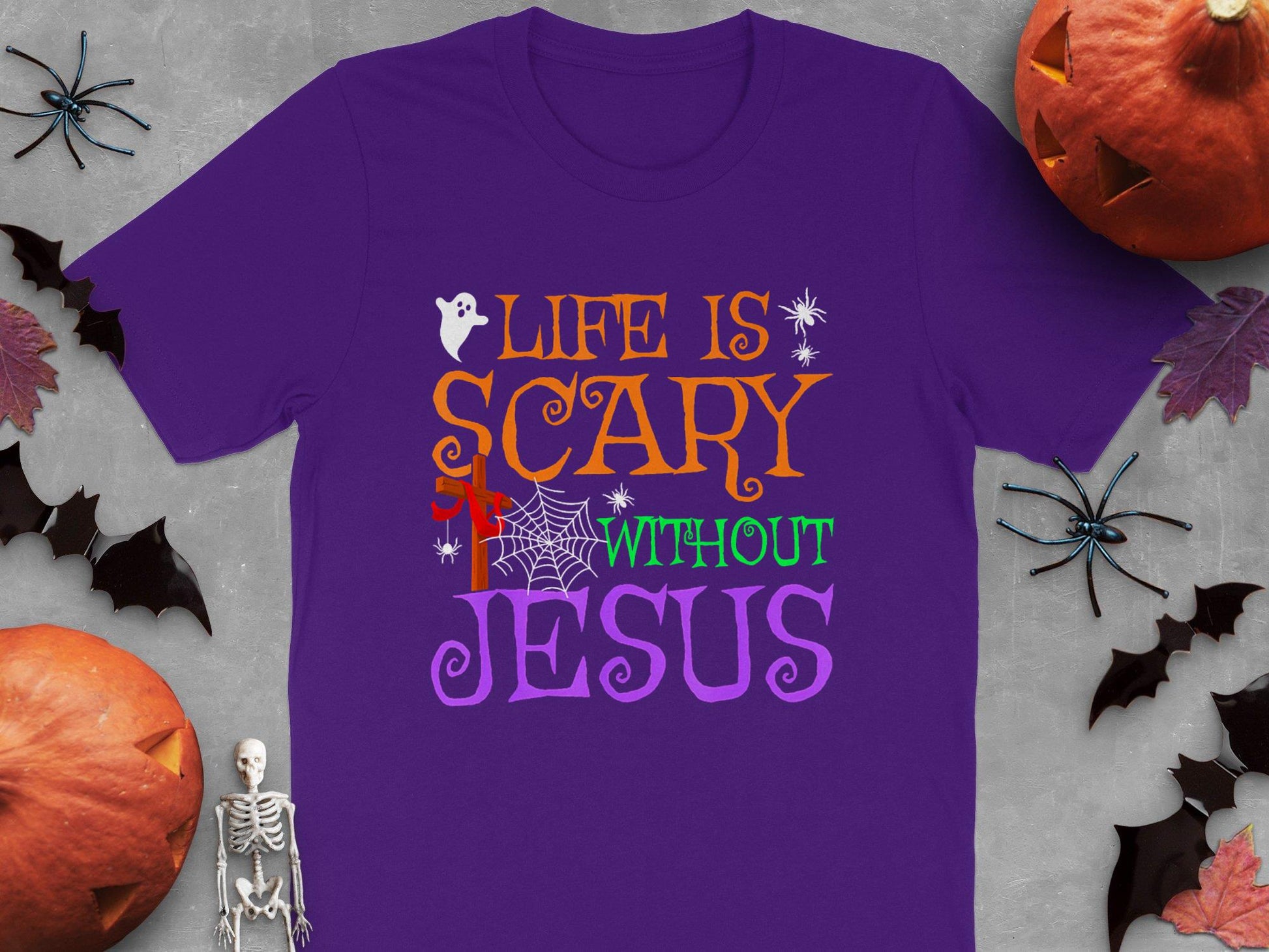 Life Without Jesus Is Scary Fall Christian Halloween Jesus T-Shirt