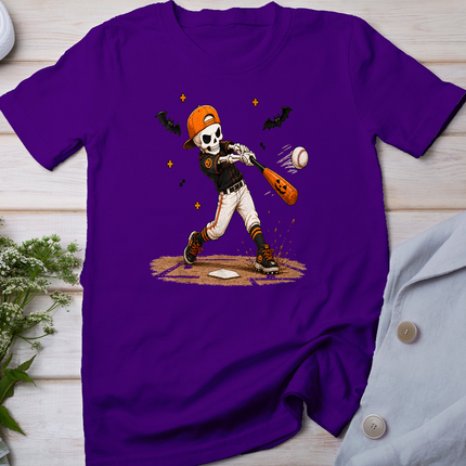 Halloween Skeleton Baseball Costume Funny Men Boys Kids T-Shirt