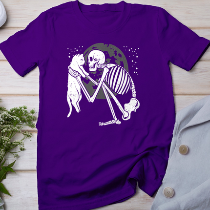 Skeleton Cat Skull Kitty Cute Goth Halloween Men Women Kids T-Shirt