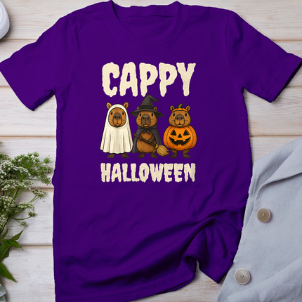 Cappy Halloween Funny Capybara Ghost Witch Pumpkin Spooky T-Shirt