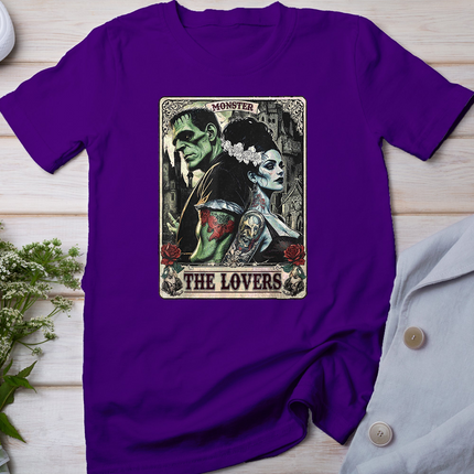 The Monster Frankenstein and Bride The Lovers Tarot Card T-Shirt