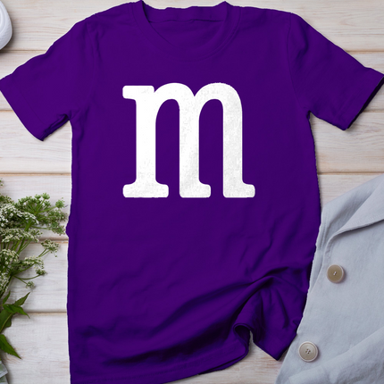 Letter M Funny Group Halloween Team Easy Lazy Costume T-Shirt