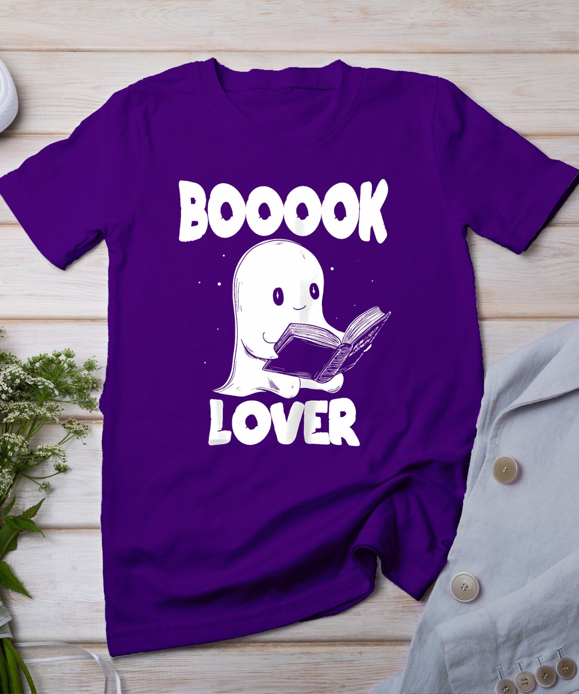 Booook Lover Cute Ghost Bookworm Book Lover Halloween T-Shirt