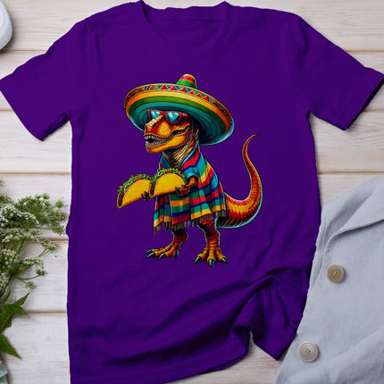 T-Rex Dinosaur Taco Lover Cinco De Mayo Sombrero Poncho T-Shirt