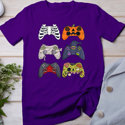 Halloween Skeleton Zombie Gaming Controllers Mummy Boys Kids T-Shirt
