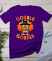 Cute Gobble Gobble Turkey Pilgrim Little Boys Thanksgiving T-Shirt