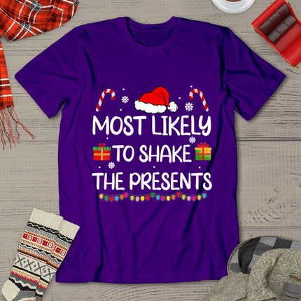Most Likely To Shake The Presents Family Christmas Matching T-Shirt