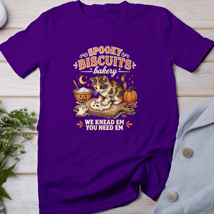 Spooky Biscuits Bakery Cat Funny Halloween Baking Lovers T-Shirt