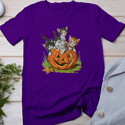 Halloween Vintage 90s Cat Pumpkin Spooky Season Men Women T-Shirt