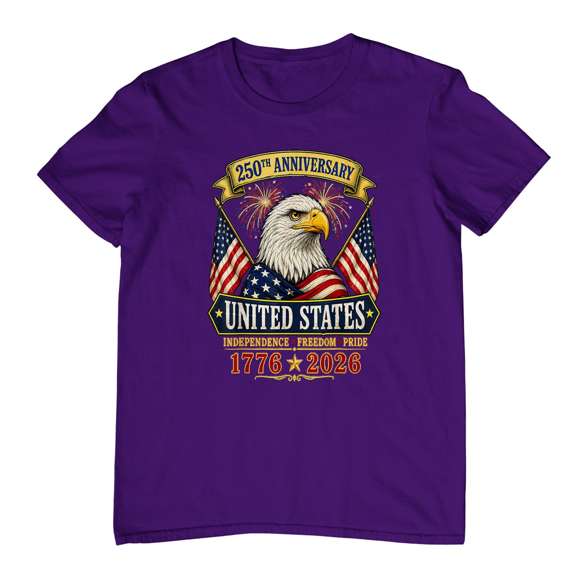 USA Independence 250th Anniversary 1776 2026 Patriotic Eagle T-Shirt