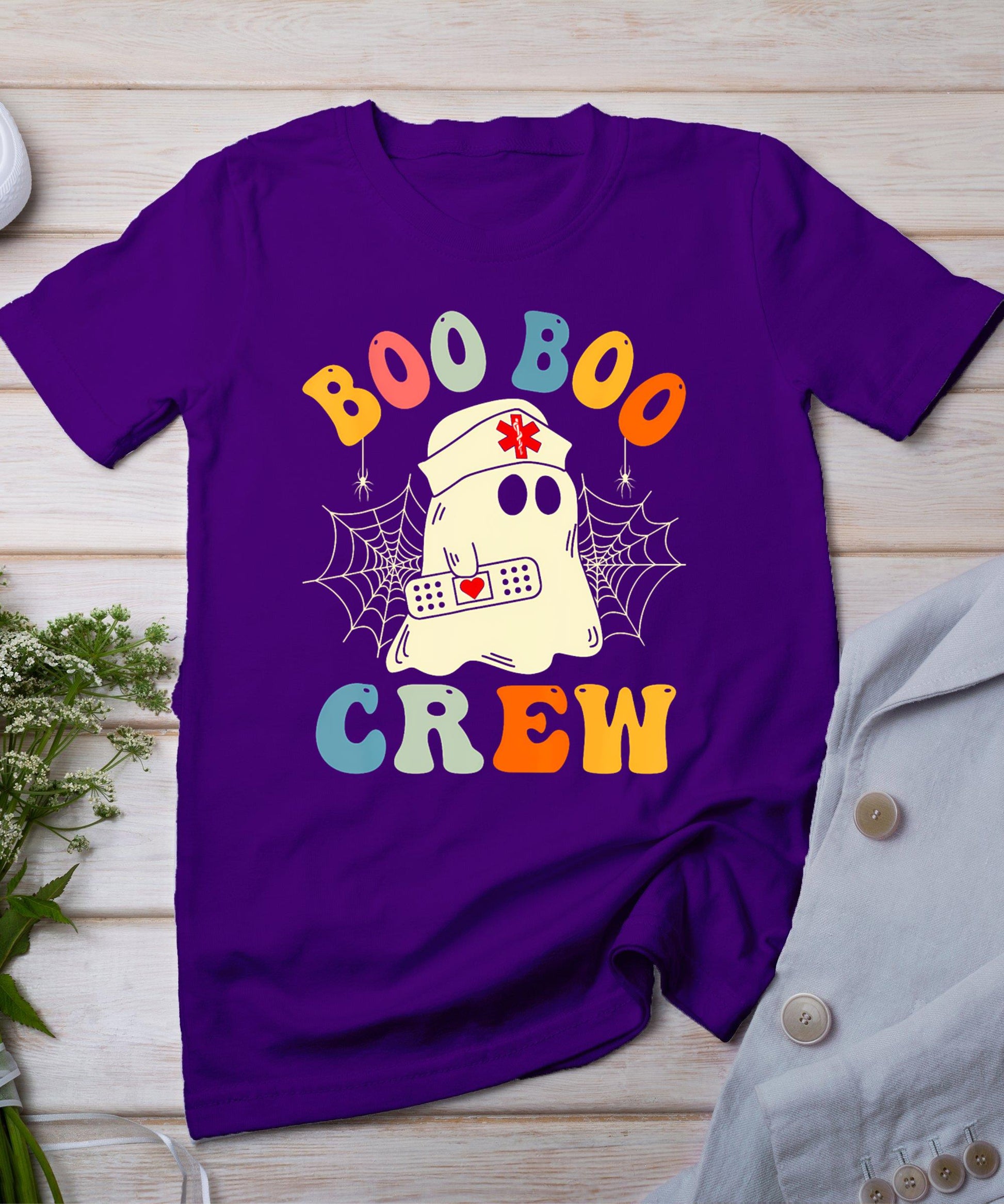 Boo Boo Crew Nurse Halloween Ghost Nurse Nursing Scrub Women T-Shirt