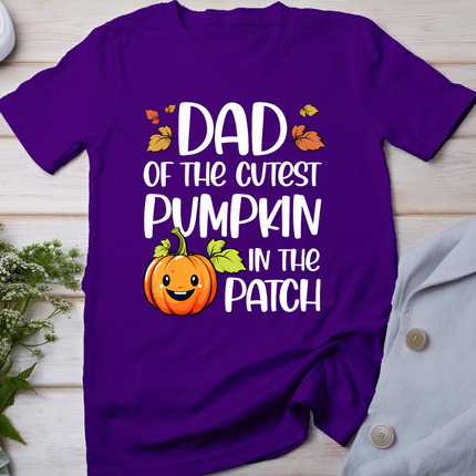 Dad Of Cutest Pumpkin In The Patch Halloween Thanksgiving T-Shirt