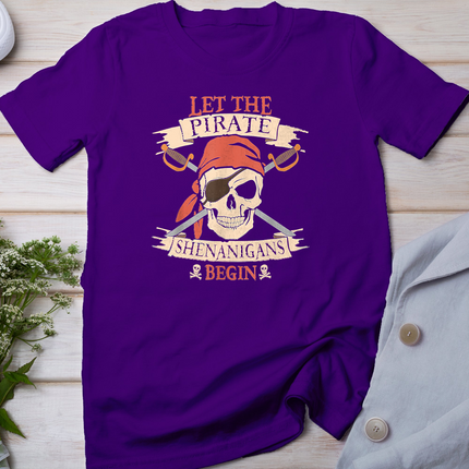 Let The Pirate Shenanigans Begin Halloween Skull Bandana Boy T-Shirt