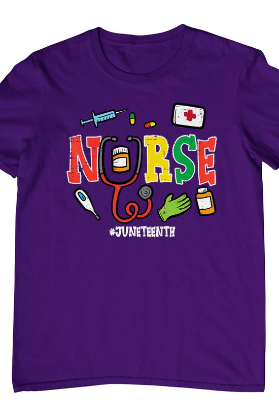 Juneteenth Nurse Black Freedom Day 1865 Scrub Top Women Men T-Shirt