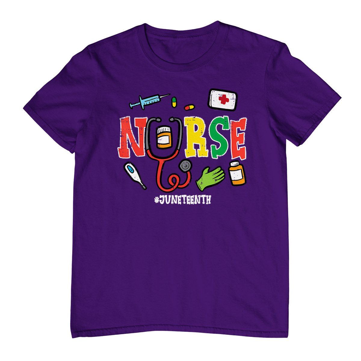 Juneteenth Nurse Black Freedom Day 1865 Scrub Top Women Men T-Shirt