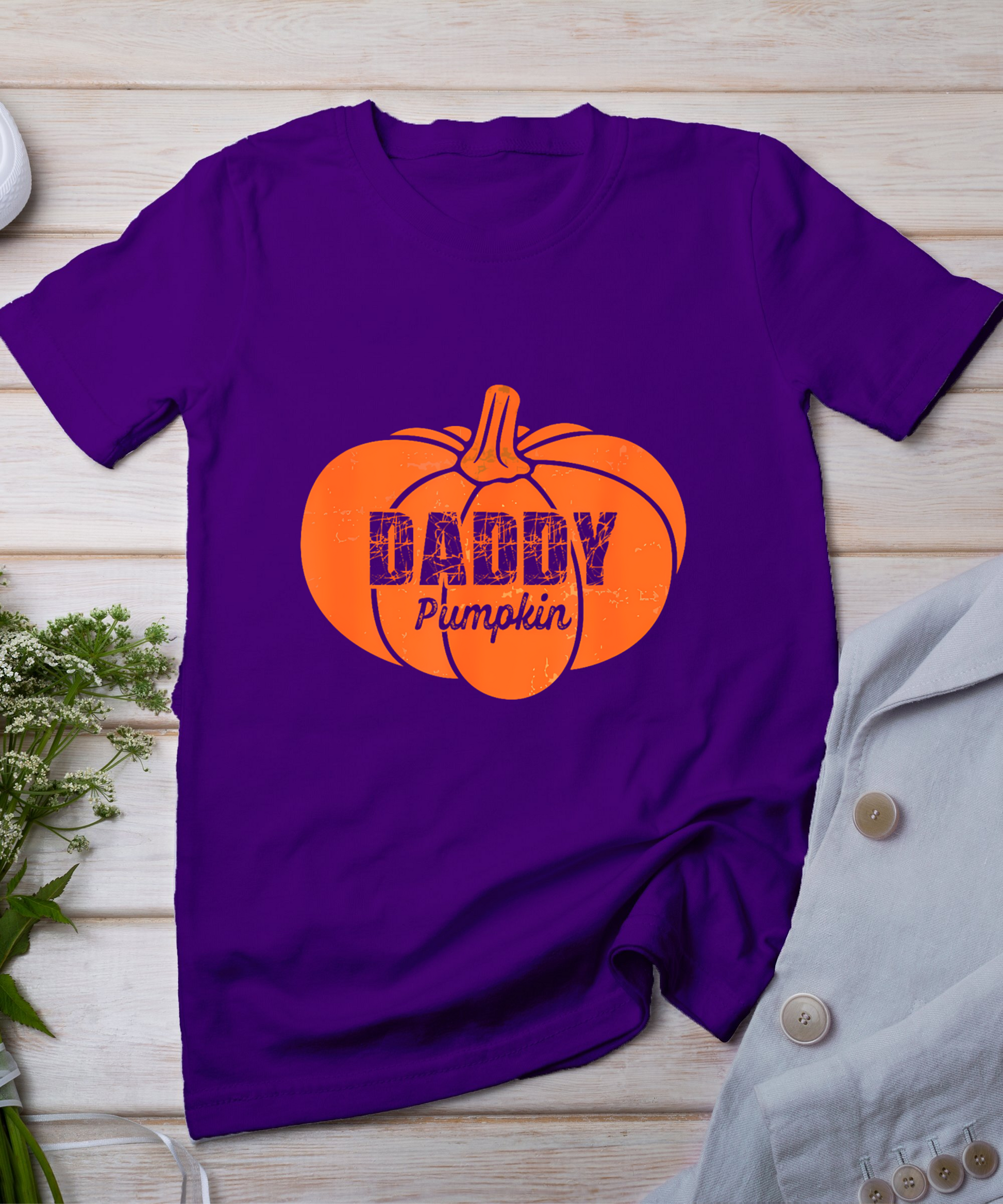 Daddy Pumpkin Matching Family Halloween Thanksgiving Group T-Shirt