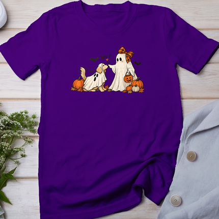 Boo-P Ghost Dog Cute Halloween Retro Spooky Dog Lover T-Shirt