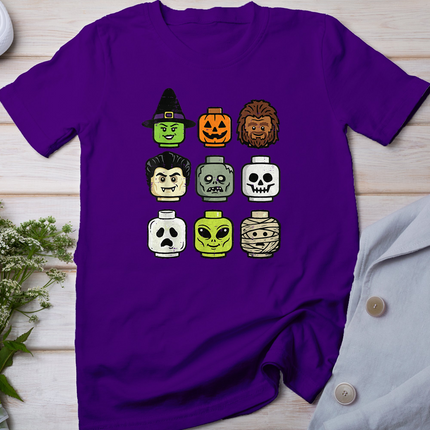 Halloween Building Blocks Head Cute Bricks Costume Boys Kids T-Shirt