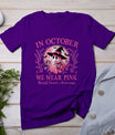 October We Wear Pink Breast Cancer Awareness Halloween Ghost T-Shirt