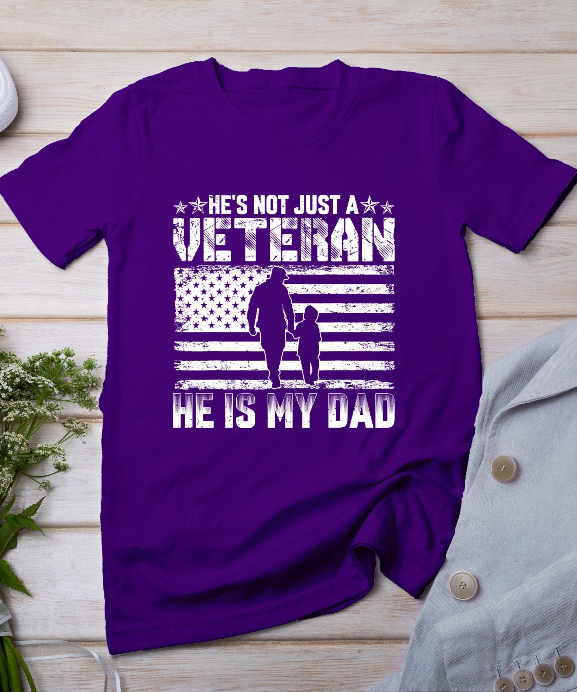 Military Family Veteran Support My Dad Us Veteran Patriotic T-Shirt