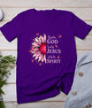 Blessed By God - Loved By Jesus Pink Sunflower T-Shirt