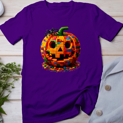 Halloween Master Builder Pumpkin Kids Building Blocks Bricks T-Shirt