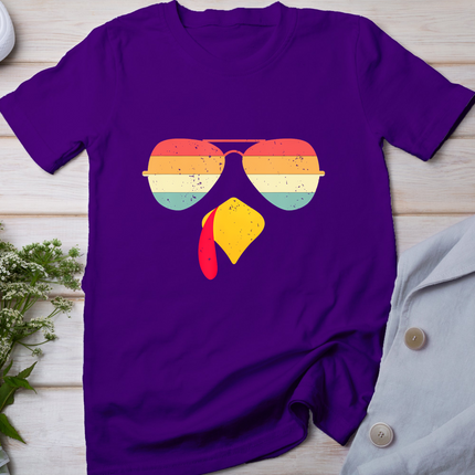 Cool Turkey Face With Sunglasses Funny Thanksgiving For Boys T-Shirt