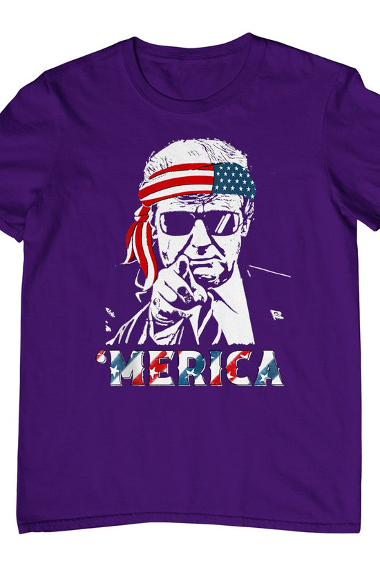 'Merica Trump Happy 4th Of July Trump American Flag T-Shirt