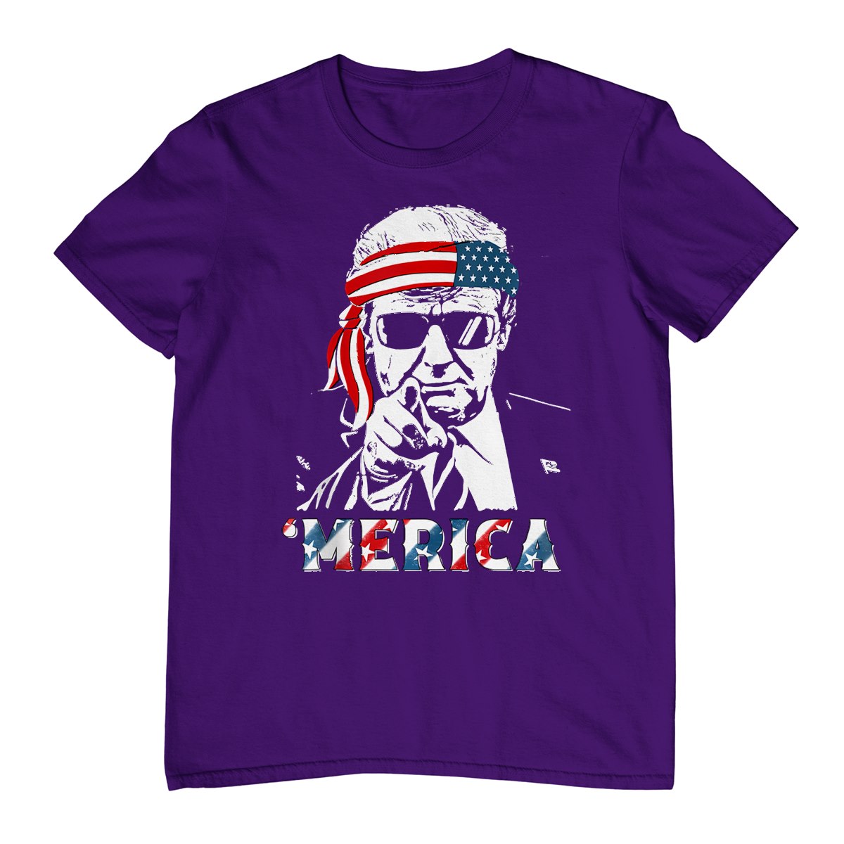 'Merica Trump Happy 4th Of July Trump American Flag T-Shirt