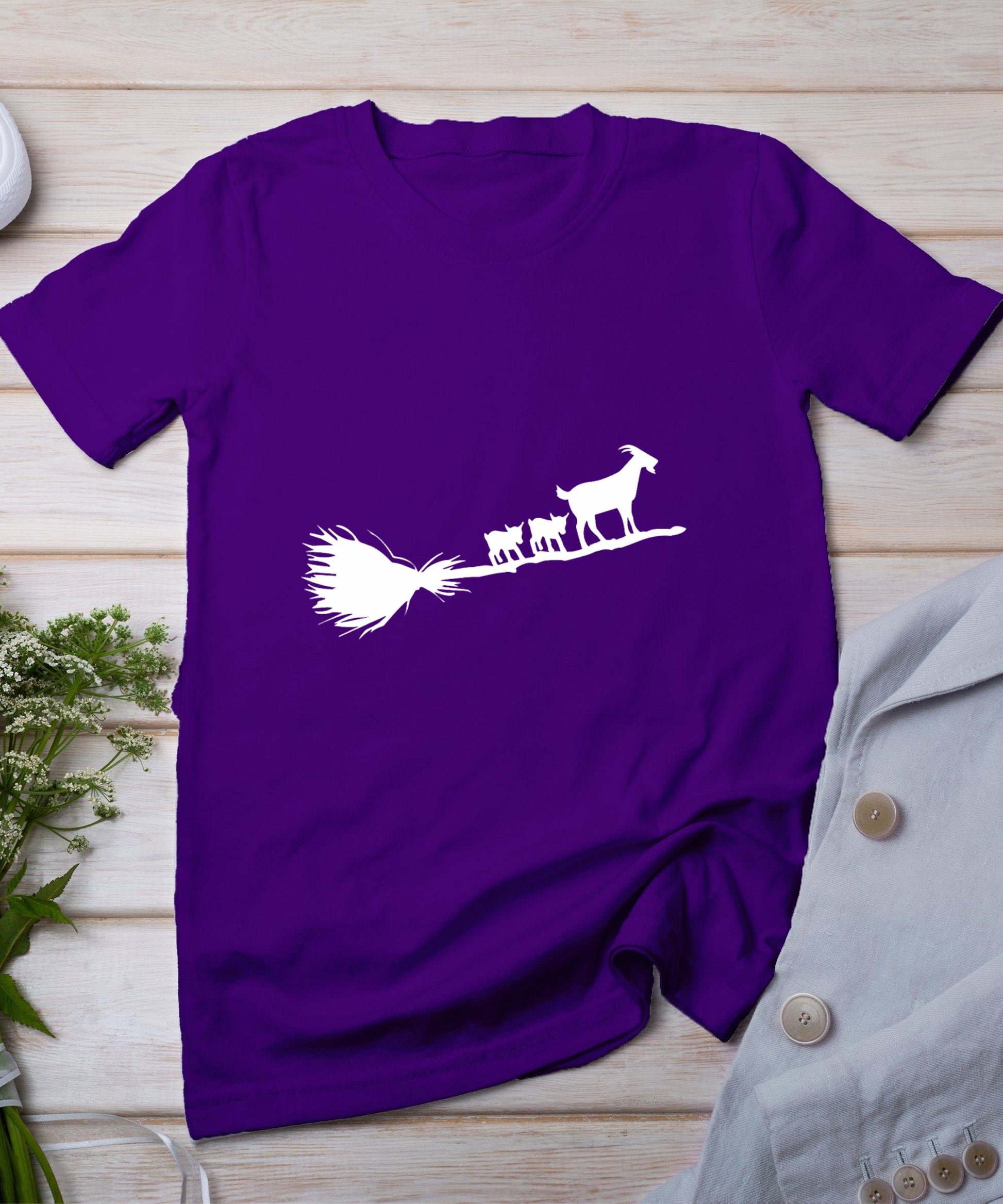 Flying Halloween Goats With Baby Goat T-Shirt