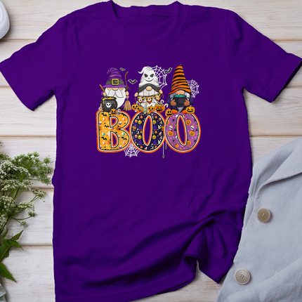Funny Boo Witch Sipders Pumpkins Happy Halloween Gnome T-Shirt