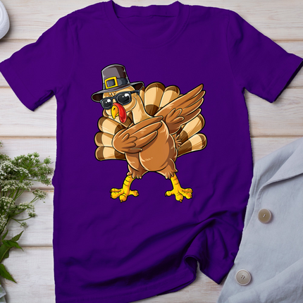 Dabbing Turkey Thanksgiving Day Pilgrim Boys Girls Funny Dab T-Shirt