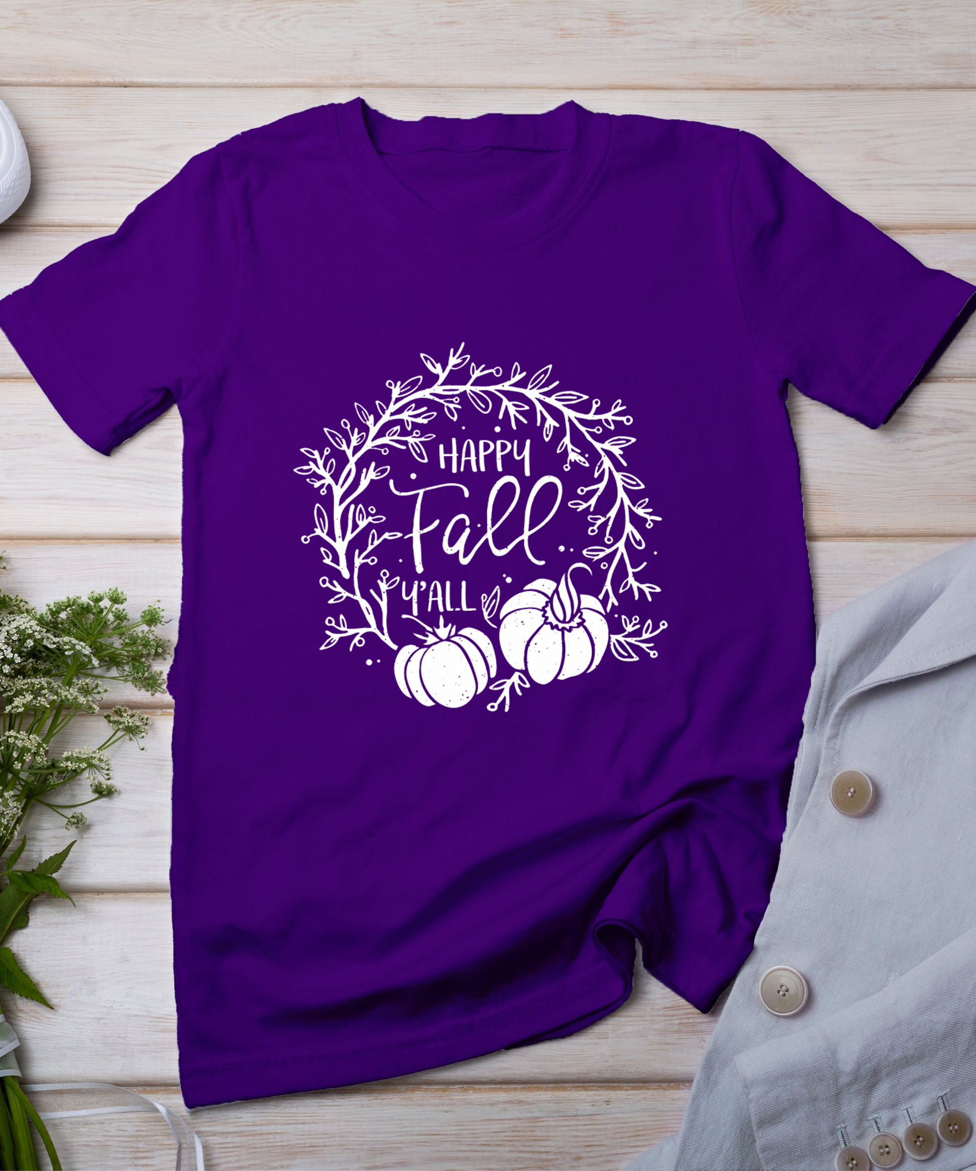 Funny Happy Fall Y'All Thanksgiving Day Gifts T-Shirt