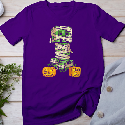Halloween Gamer Pixel Monster Mummy Gaming Costume Boys Kids T-Shirt