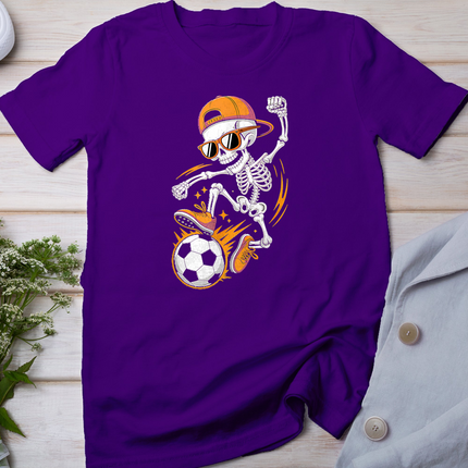 Halloween Skeleton Funny Soccer Shirt for Teens Boys Men T-Shirt