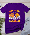 Retro Fall In Love With Learning Autumn Pumpkin Teacher T-Shirt