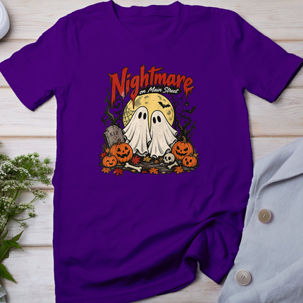Nightmare On Main Street Vintage Ghosts Creepy Halloween Nig T-Shirt