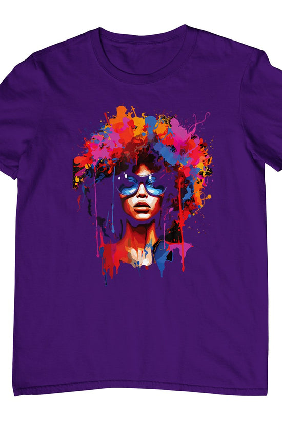 Womens Black Queen Dripping Afro Melanin Juneteenth T-Shirt