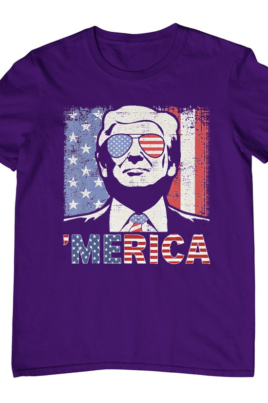 'Merica Trump Happy 4th Of July Trump American Flag T-Shirt