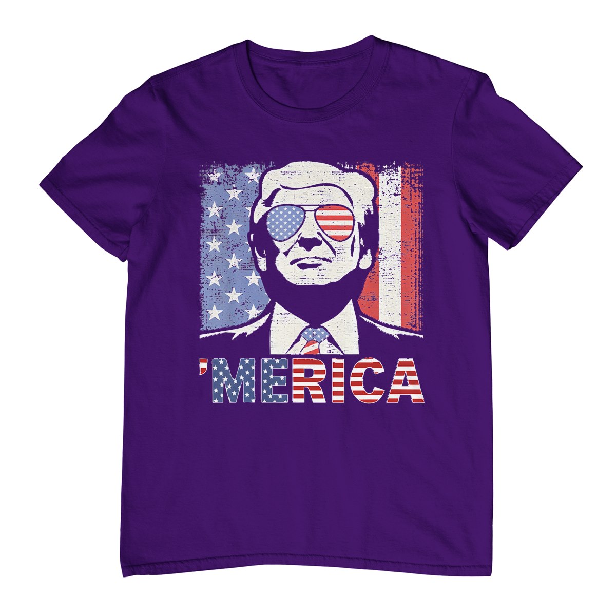 'Merica Trump Happy 4th Of July Trump American Flag T-Shirt