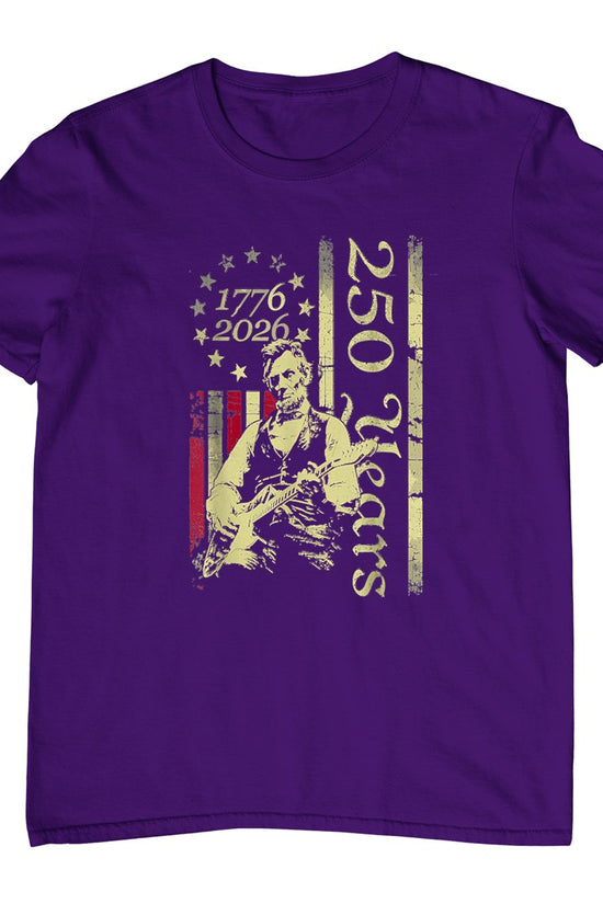 Vintage Abraham Lincoln Abe Lincoln Playing Guitar 250 Years T-Shirt