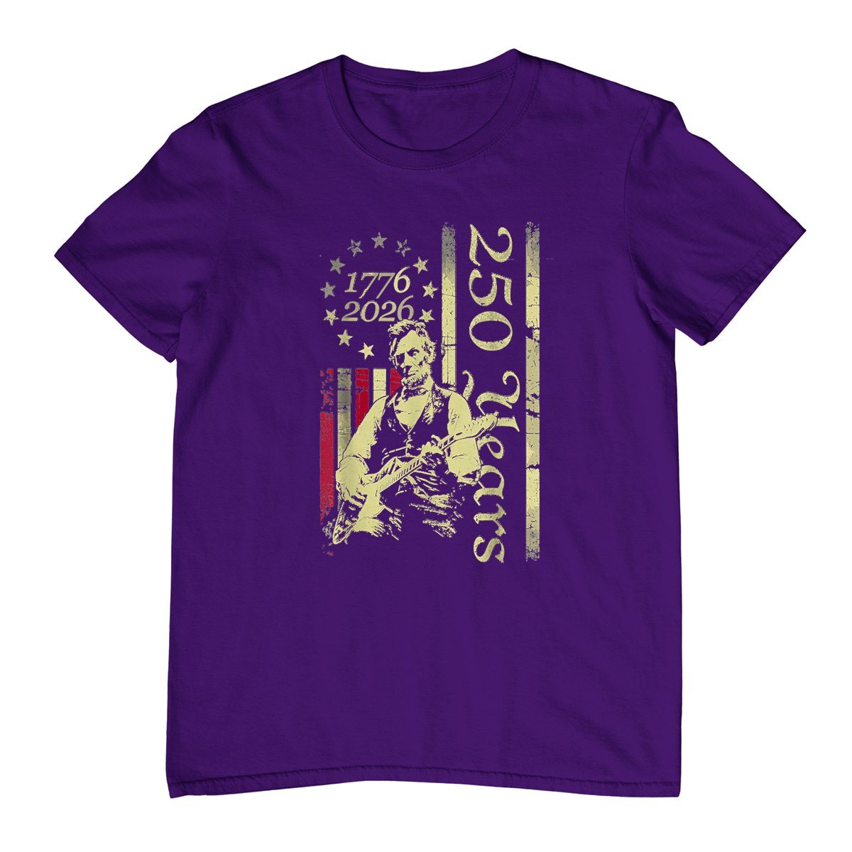 Vintage Abraham Lincoln Abe Lincoln Playing Guitar 250 Years T-Shirt