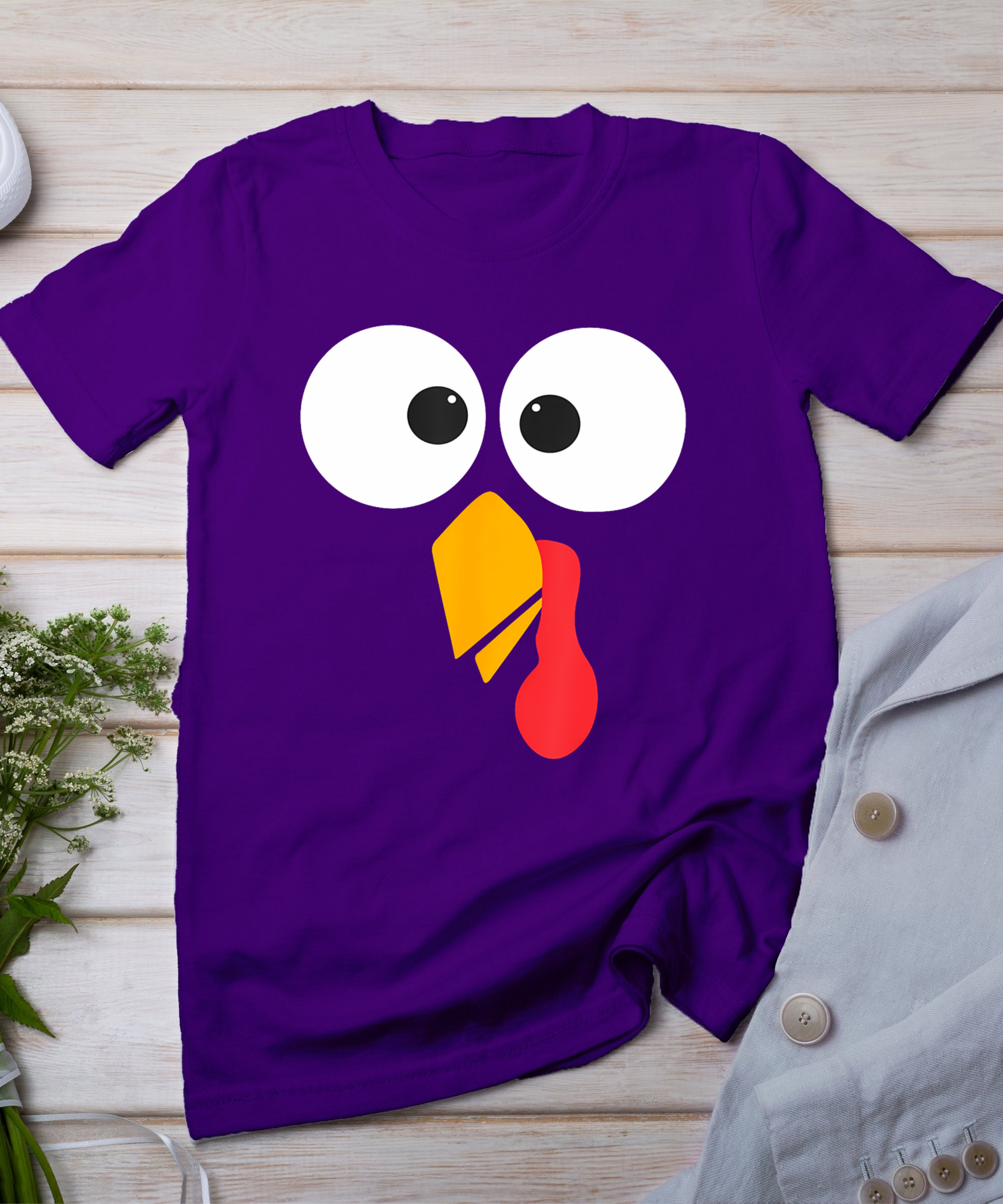 Thanksgiving Turkey Face Matching Family Costume Cute Kids T-Shirt